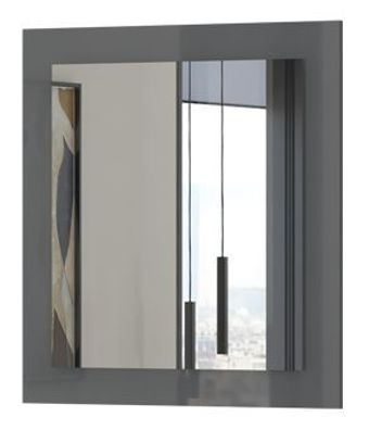 Spiegel Vaitele 05, Farbe: Anthrazit Hochglanz - 82 x 76 x 3 cm (H x B x T)