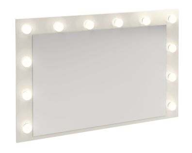 Spiegel Ersigen 04, Weiß, mit LED-Beleuchtung, 60 x 90 x 9 cm, ABS Kantenschutz