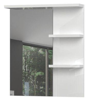 Spiegel mit Ablage Garim 52, Farbe: Weiß Hochglanz - Abmessungen: 89 x 76 x 17 c