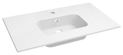 Bad - Waschbecken Dhule 15, Farbe: Weiß ? 10 x 81 x 46 cm (H x B x T)