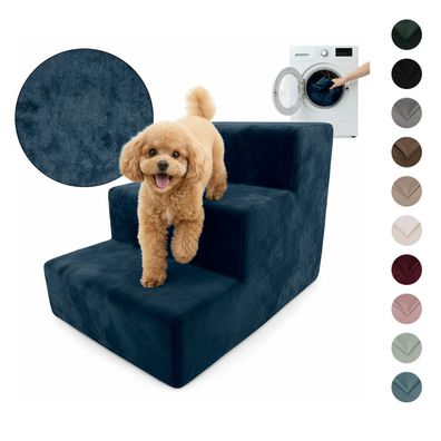 Muralo Hundetreppe Katzentreppe Rampe Haustiertreppe 3 Stufen Magic Velvet Stoff