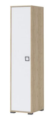 Drehtürenschrank / Kleiderschrank 10, Farbe: Buche / Weiß - 198 x 44 x 56 cm (H