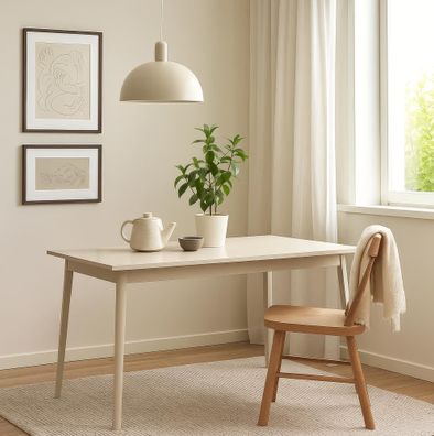 Esstisch | Farbe: Beige | rechteckig | hochwertiges Material | Maße: 180 x 90 cm