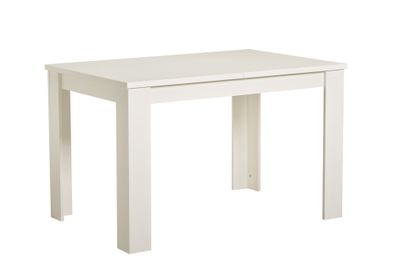 Ausziehbarer Esstisch Cubi 02, Farbe: Weiß, ABS-Kantenschutz, 120 x 80 cm groß,