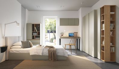 Schlafzimmer Komplett - Set C Fricourt, 6-teilig, Mintgrün / Eiche dunkel, angen
