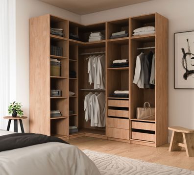Schrankset für Ankleidezimmer - Set A Aarwangen | Farbe: Eiche Piccini | moderne
