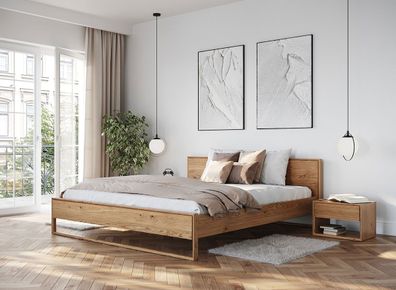 Schlafzimmer Komplett - Set C Amru, 3-teilig, in Eiche geölt, Massivholz Eiche,