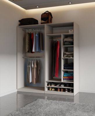 Schrankset für Ankleidezimmer - Set A Cabecao | 2-teilig | Farbe: Kaschmir | off