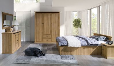 Schlafzimmer Komplett - Set A "Matam" mit Futonbett 140x200, Nachtkommode, Kleid