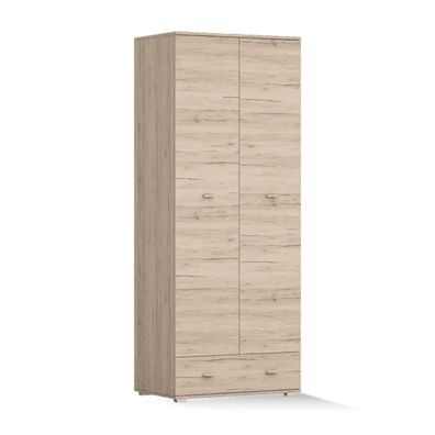 Kleiderschrank / Drehtürenschrank | Eiche | 1 Türe | 202 x 80 x 52 cm | Einfarbi