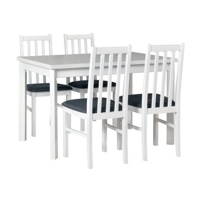 Essgruppe I mit 4 Stühlen, gepolsterte Stühle, massiver Tisch, platzsparend, mod