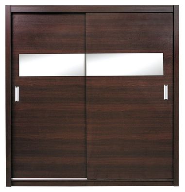 Schiebetürenschrank / Kleiderschrank Sepatan 06, Farbe: Wenge - Abmessungen: 210