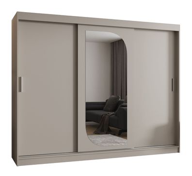 Kleiderschrank / Schiebetürenschrank Signalkuppe 24, Farbe: Kaschmir, eine Spieg