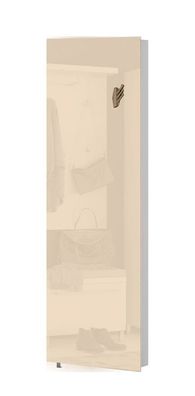 Schuhschrank Siusega 06, Farbe: Creme Hochglanz - 208 x 67 x 16 cm (H x B x T)