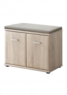 Schuhschrank mit Sitzgelegenheit inkl. Kissen Bratteli 16, Farbe: Eiche Sonoma,