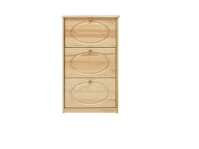 Schuhschrank 016 Kiefer massiv Vollholz natur 016 - Abmessung 115 x 58 x 29 cm (