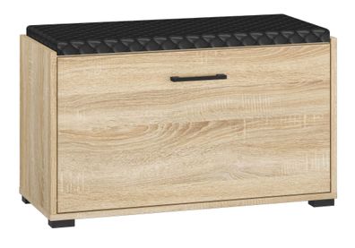 Sitzbank mit Stauraum / Schuhschrank Vacaville 04, Farbe: Sonoma Eiche hell - Ab