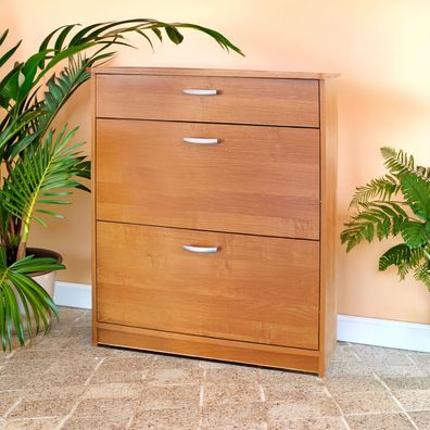 Schuhschrank Pamanukan 18, Farbe: Erle - Abmessungen: 96 x 87 x 20 cm (H x B x T