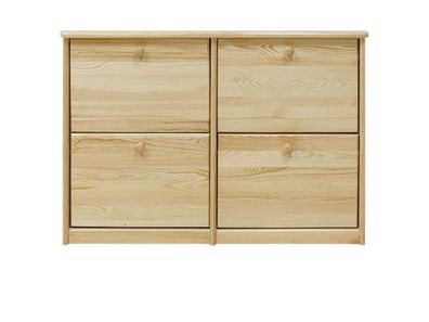 Schuhschrank 012 Kiefer massiv Vollholz natur - Abmessung 80 x 110 x 29 cm (H x