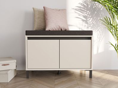 Sitzbank mit Stauraum | 2 Drehtüren | Schuhschrank | Farbe: Kaschmir | inkl. Sit