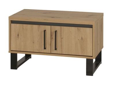 Sitzbank mit Stauraum / Schuhschrank Kanel 15, Farbe: Eiche / Anthrazit - Abmess