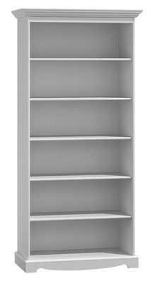 Regal Gyronde 07, Kiefer massiv Vollholz, weiß lackiert - 190 x 90 x 45 cm (H x