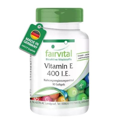 Vitamin E 400 I.E. - 90 Softgels - MHD 07/2026 - fairvital