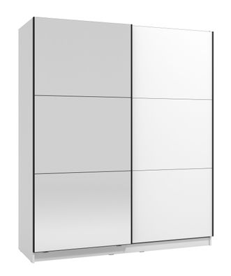 Heller Kleiderschrank mit einer Spiegeltür Kule 06, Farbe: Weiß, Schiebetürensch
