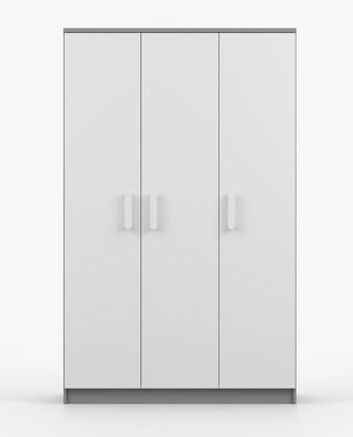 Kleiderschrank / Drehtürenschrank | Weiß / Sonoma Eiche | Kleiderstange | 9 Fäch