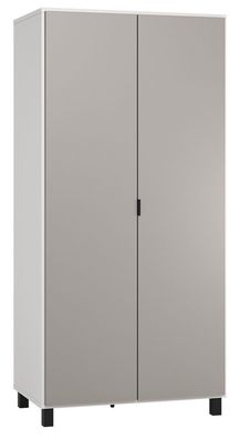 Drehtürenschrank / Kleiderschrank Pantanoso 13, Farbe: Weiß / Grau - Abmessungen