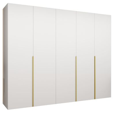 Drehtürenschrank mit fünf Türen Eiger 38, Farbe: Weiß, Soft-Close-Funktion, drei
