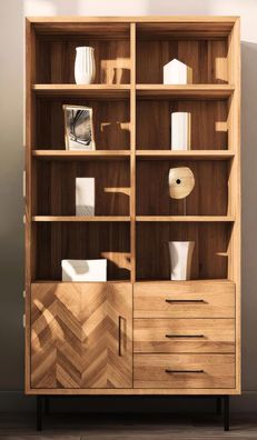 Regal Kumeu 61 Kernbuche massiv geölt - Abmessungen: 176 x 97 x 45 cm (H x B x T