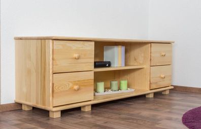 TV-Unterschrank Kiefer Vollholz massiv natur 002 - Abmessung 55 x 156 x 47 cm (