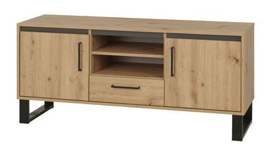 TV-Unterschrank Kanel 13, Farbe: Eiche / Anthrazit - Abmessungen: 61 x 140 x 41