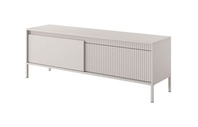 Schlichtes TV-Möbel mit Push-to-open Funktion Balta 04, Farbe: Beige, zwei Kippf