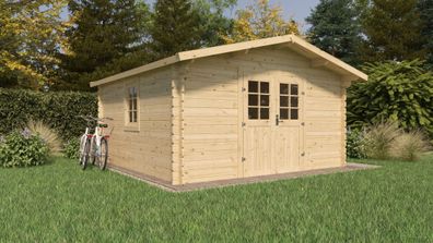 Gartenhaus Wiesentraum 04, Naturbelassen, 34 mm Blockbohlenhaus, Grundfläche 16