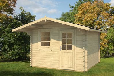 Gartenhaus aus nordischen Fichtenholz, 70 mm Blockbohlenhaus, Außenmaße: 320 x 3
