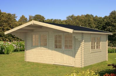Gartenhaus aus nordischen Fichtenholz, 70 mm Blockbohlenhaus, Grundfläche: 17,86