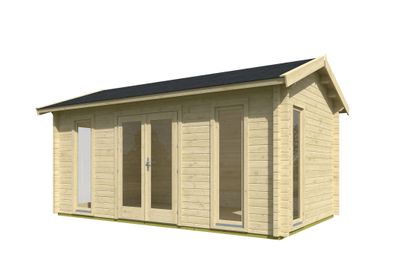 Gartenhaus mit Satteldach, inkl. Fußboden, Außenmaße: 320 x 520 cm, 70 mm Blockb