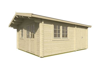 Gartenhaus aus 70 mm Blockbohlenhaus, inkl. Fußboden, aus nordischen Fichtenholz