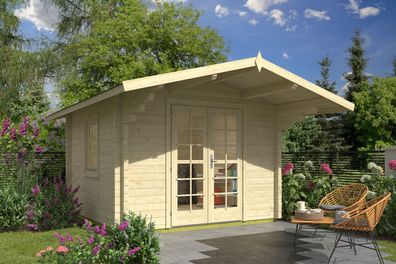 Gartenhaus aus nordischen Fichtenholz, inkl. Fußboden, 70 mm Blockbohlenhaus, Fe