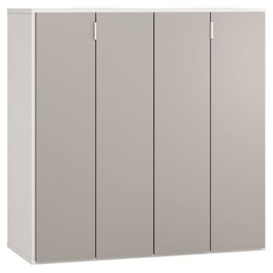 Barschrank Bellaco 28, Farbe: Weiß / Grau - Abmessungen: 114 x 112 x 47 cm (H x