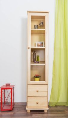 Vitrine Kiefer massiv Vollholz natur B013 - Abmessung 190 x 40 x 42 cm (H x B x