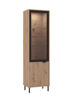 Vitrine mit einer Glastür Zvesdara 01, zwei Glaseinlegeböden, fünf Fächer, Farbe