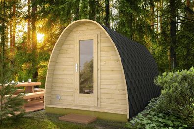 Sauna Pod Schlafkogel 14, robustes, 40 mm starke Blockbohlen, 2 Räume, Maße: 238