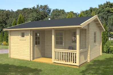 Saunahaus Seekofel inkl. Fußboden - 70 mm Blockbohlenhaus, Grundfläche: 25,9 m²,