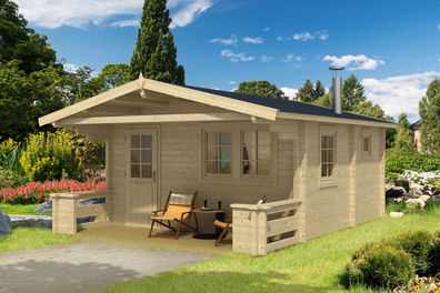Saunahaus Freihut inkl. Fußboden - 70 mm Blockbohlenhaus, Grundfläche: 23,9 m²,