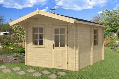 Saunahaus Reifhorn inkl. Fußboden - 70 mm Blockbohlenhaus, Grundfläche: 10,7 m²,