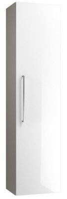 Badezimmer - Hochschrank Noida 41, Farbe: Beige / Weiß glänzend ? 138 x 35 x 25