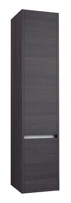 Badezimmer - Hochschrank Kolkata 82, Farbe: Eiche schwarz ? 160 x 35 x 35 cm (H